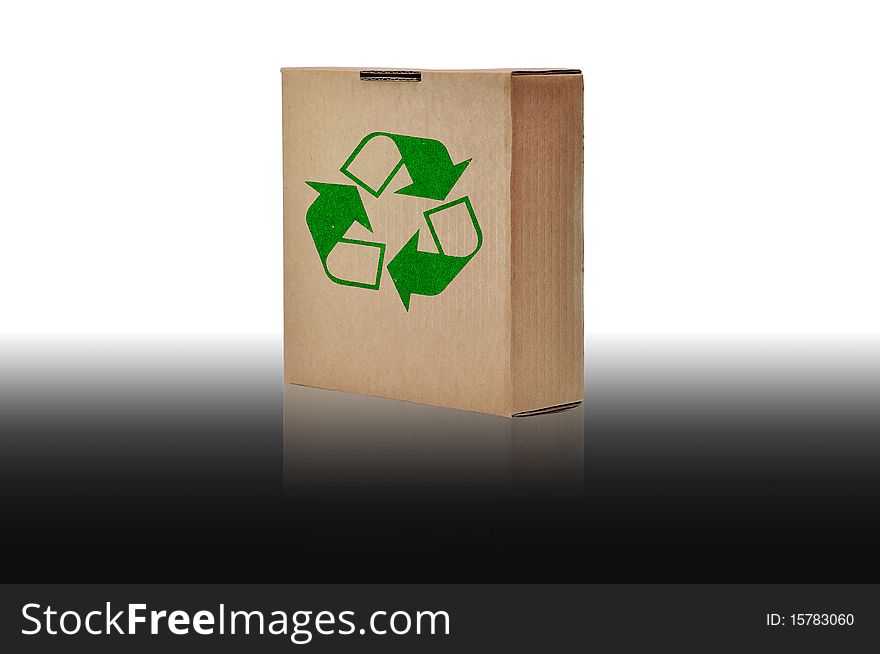 Recycle paper box white white background