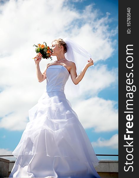 Bride with wedding bouquet wedding. Bride with wedding bouquet wedding