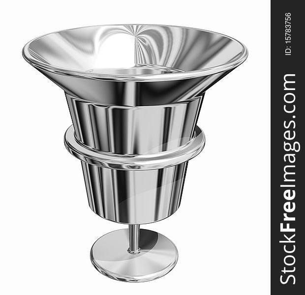 3d illustration of metallic winecup. 3d illustration of metallic winecup