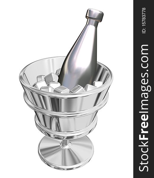 3d illustration of metallic goblet. 3d illustration of metallic goblet