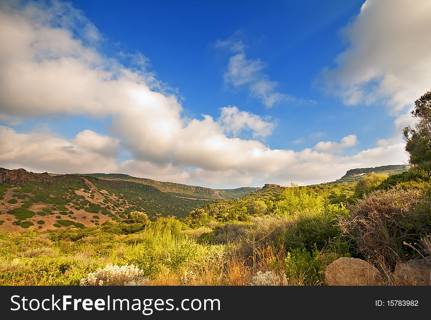 Coast of Sardinia, sea, sand and rocks