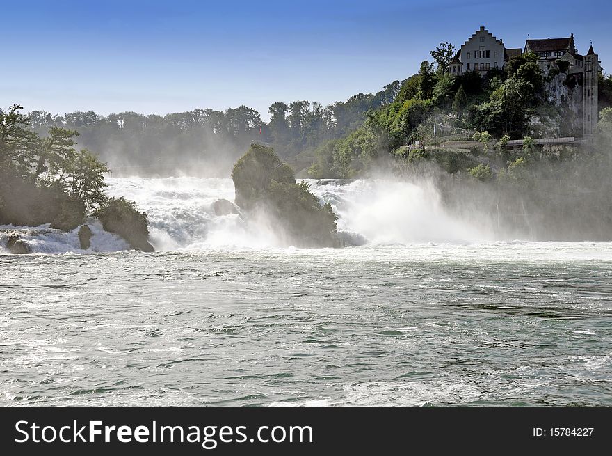 Rhine waterfalls. Famous waterfall in Switzerland.