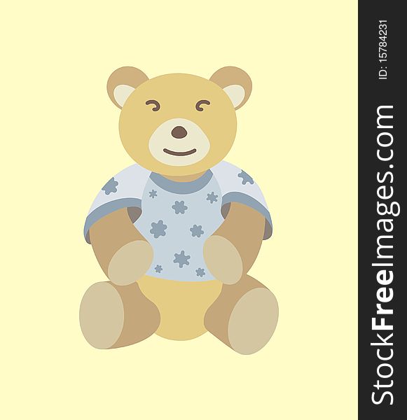 Cartoon Teddy Bear toy with star decorated tshirt