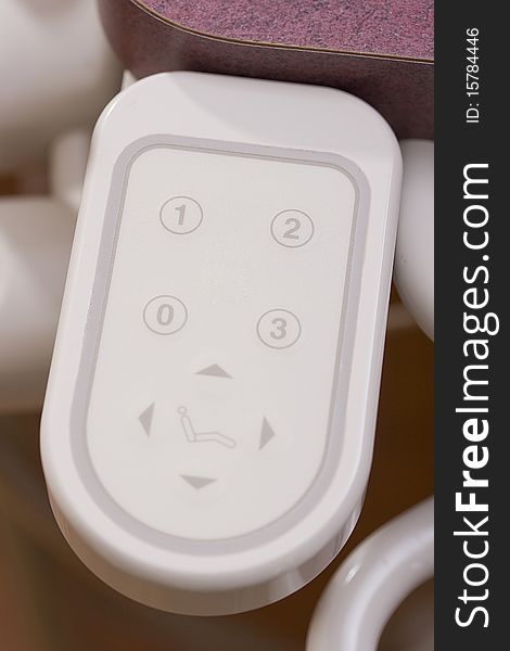 Close-up of a remote control to a dentist chair. Close-up of a remote control to a dentist chair.