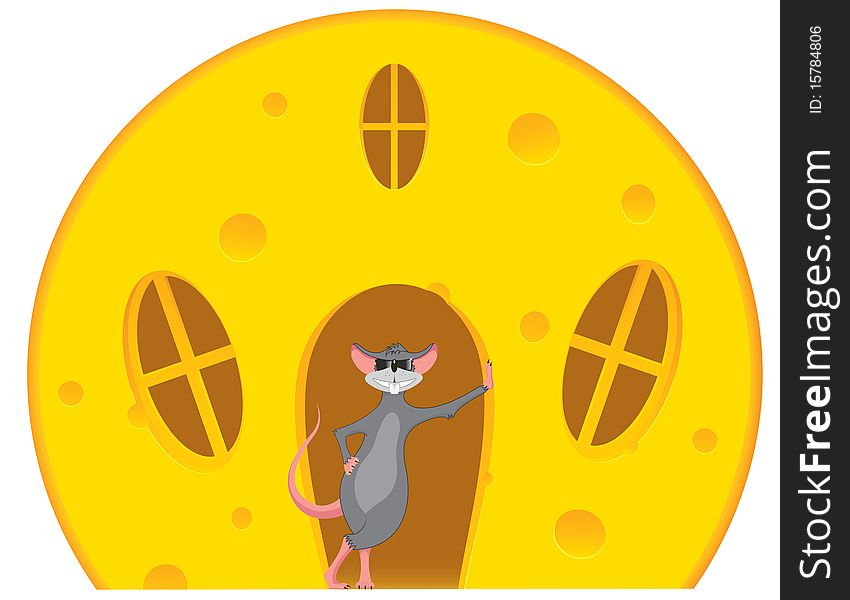 Mouse is near a house made of cheese