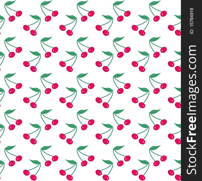 Seamless Background With Cherry