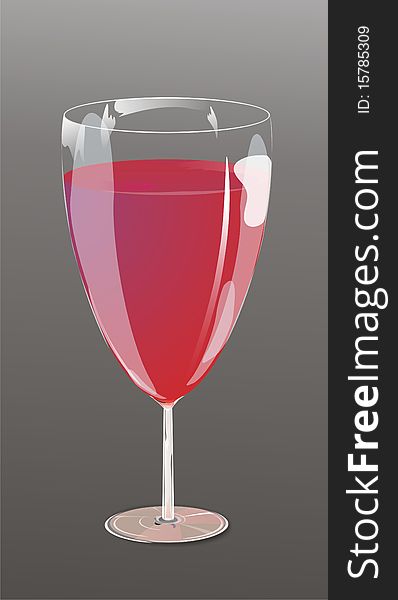 Vector glass of red wine