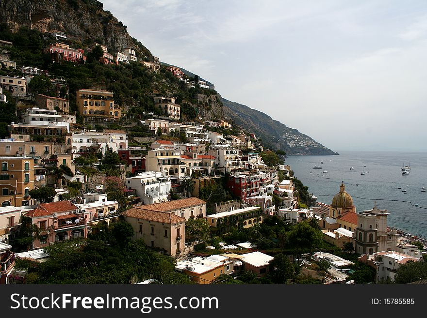 Positano town on the Amalfi coast,Campania,Italy