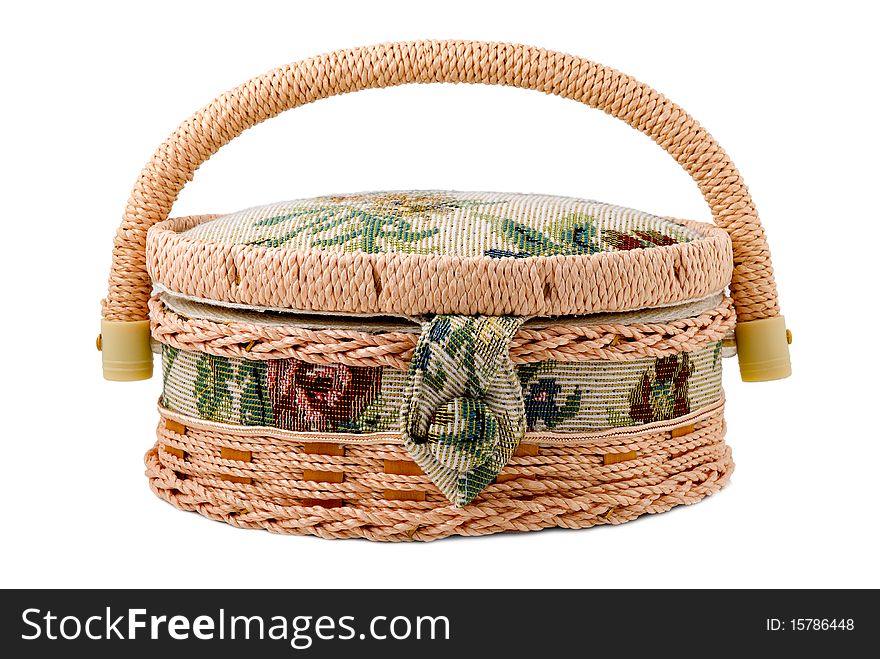 Decorative casket is photographed on the white background