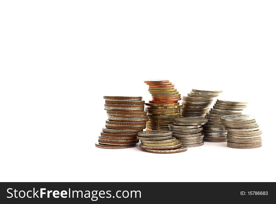 Money, coin, isolated white background. Money, coin, isolated white background