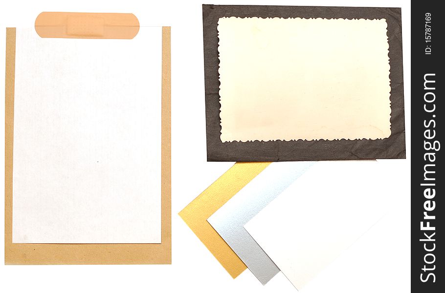 Collection of various note papers on white