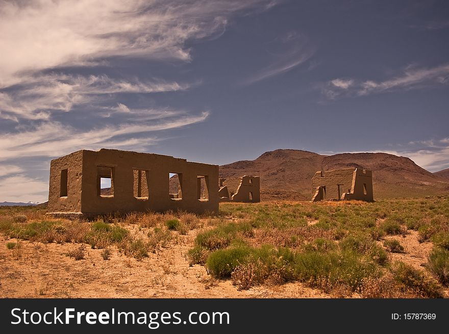 Old military fort ruins at Fort Churchill State Park outside of Reno. Old military fort ruins at Fort Churchill State Park outside of Reno