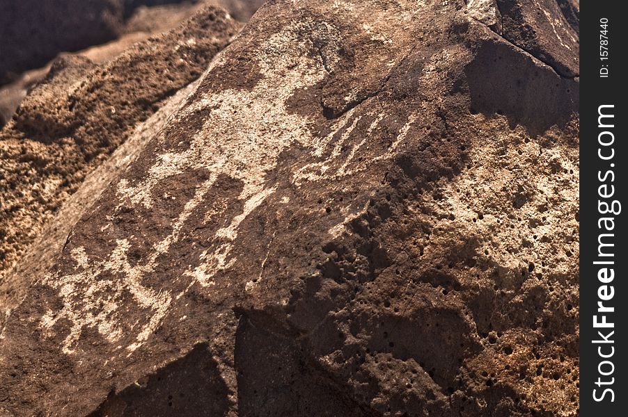 Ancient Indian (Native American) Petroglyph from Petroglyph National Monument. Ancient Indian (Native American) Petroglyph from Petroglyph National Monument