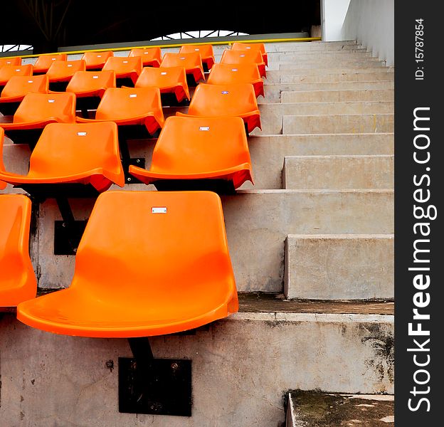 Orange seat in stadium, bangkok