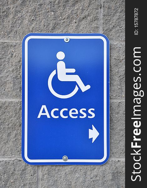 Disable access sign on wall