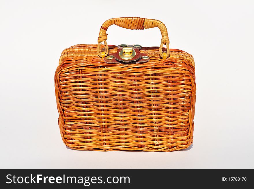 Suitcase; for a picnic or trip to the sea, braided and light. Suitcase; for a picnic or trip to the sea, braided and light
