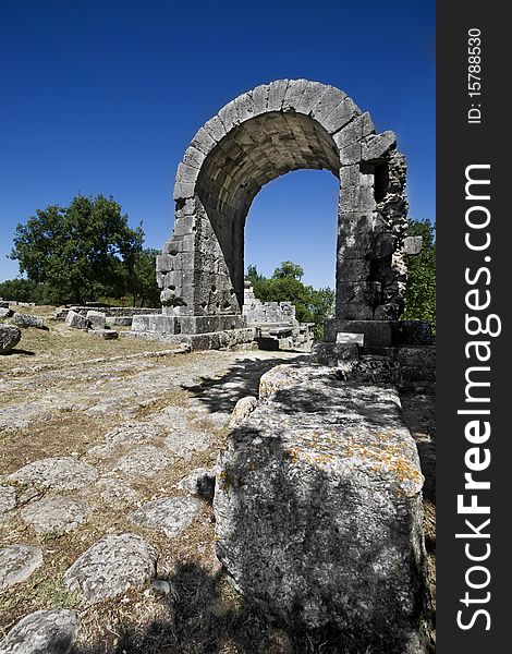 The Saint Damian's arch at Carsulae (Terni - IT).
The ancient city of Carsulae is an important archeological site not yet been fully brought to light. Located on the old Flaminia street, the arch represented the main entrance to the city that was abandoned after an earthquake landslide. The Saint Damian's arch at Carsulae (Terni - IT).
The ancient city of Carsulae is an important archeological site not yet been fully brought to light. Located on the old Flaminia street, the arch represented the main entrance to the city that was abandoned after an earthquake landslide.