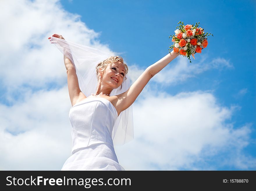 Young Beautiful  Bride Outdoor