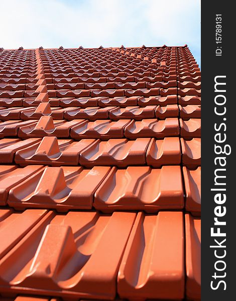 Roof covering house red texture sky