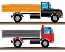 Red And Black Lorries Stock Image