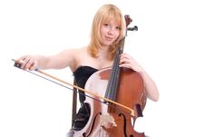 Girl With A Cello Stock Photo Girl With A Cello Stock Photo