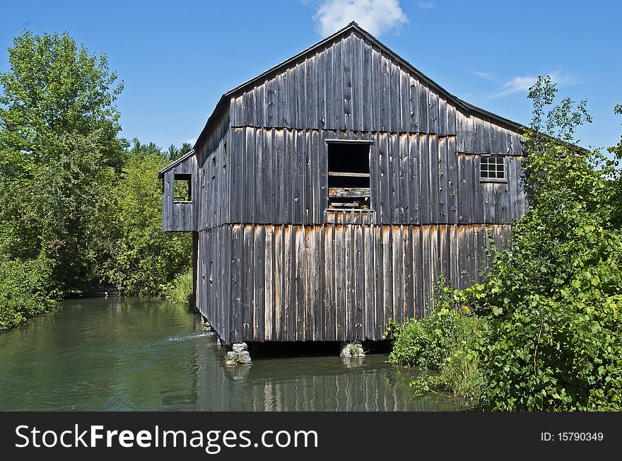 Exterior of a 19th century historical sawmill at the Upper Canada Village, Ontario, Canada. Exterior of a 19th century historical sawmill at the Upper Canada Village, Ontario, Canada