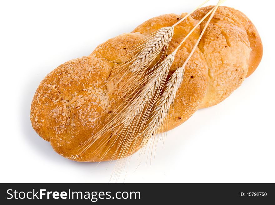 Fresh bread isolated on a white background