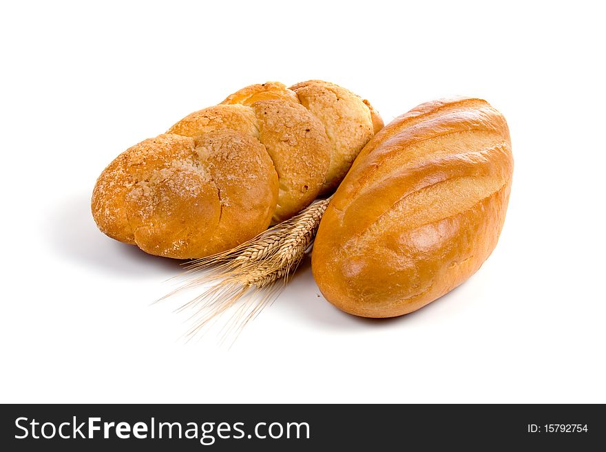 Fresh bread isolated on a white background