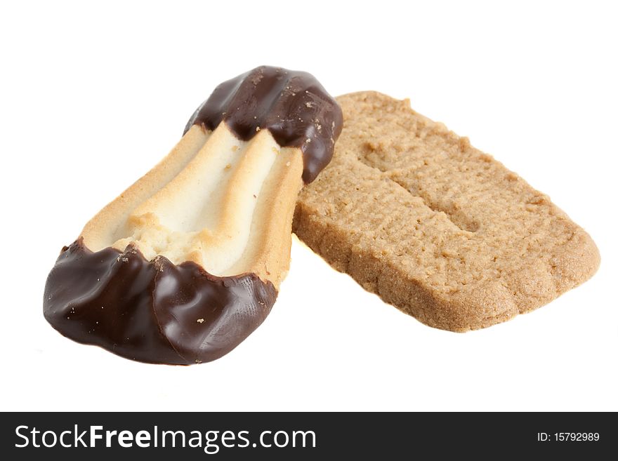 Some delicious Cookies against a white background