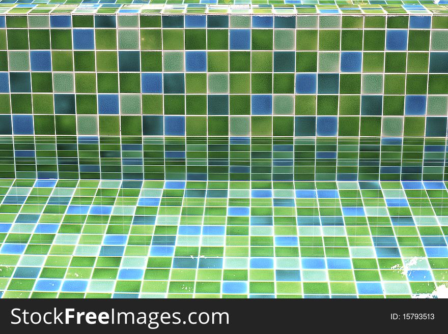 Blue and beige glass mosaic. Blue and beige glass mosaic