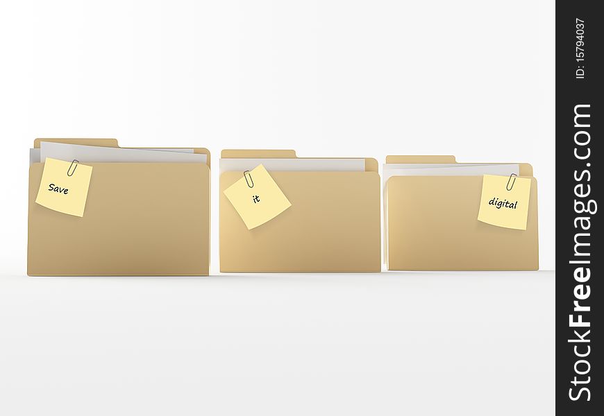 A brown 3d maded folder ona a white background
