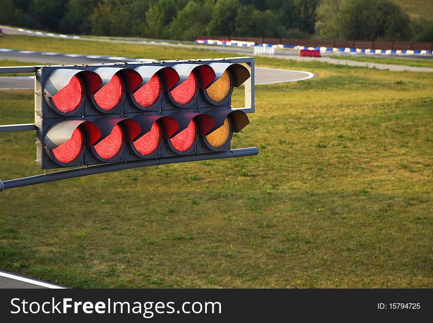 Traffic Light On Sport Track