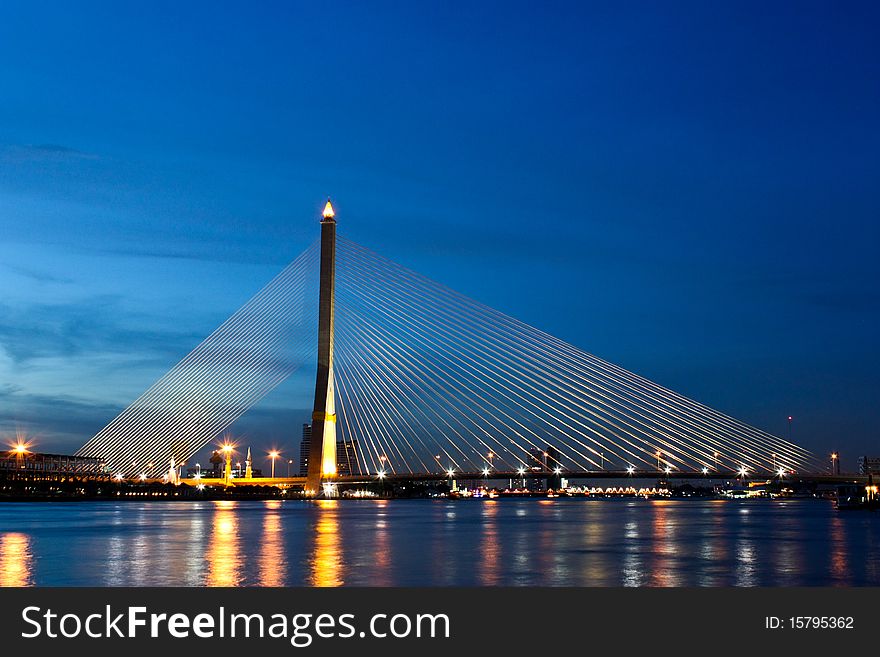 Very nice night bridge in thailand. Very nice night bridge in thailand