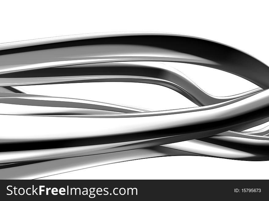 Twisted glossy long abstract elements. Twisted glossy long abstract elements