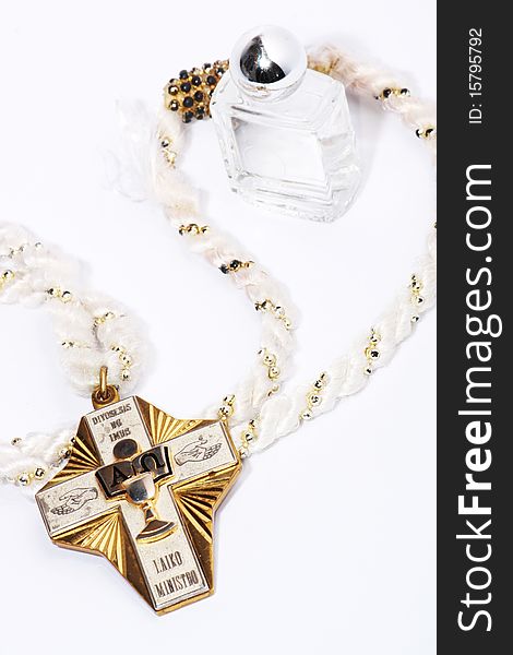 The Crucifix is worn by the Lector's Ministry of Dioceses of Imus, Cavite, Philippines while the Holy Water was from Vatican. The Crucifix is worn by the Lector's Ministry of Dioceses of Imus, Cavite, Philippines while the Holy Water was from Vatican.