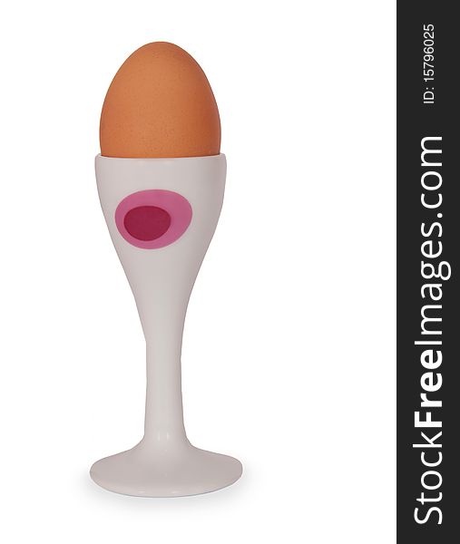 Egg cup on white background