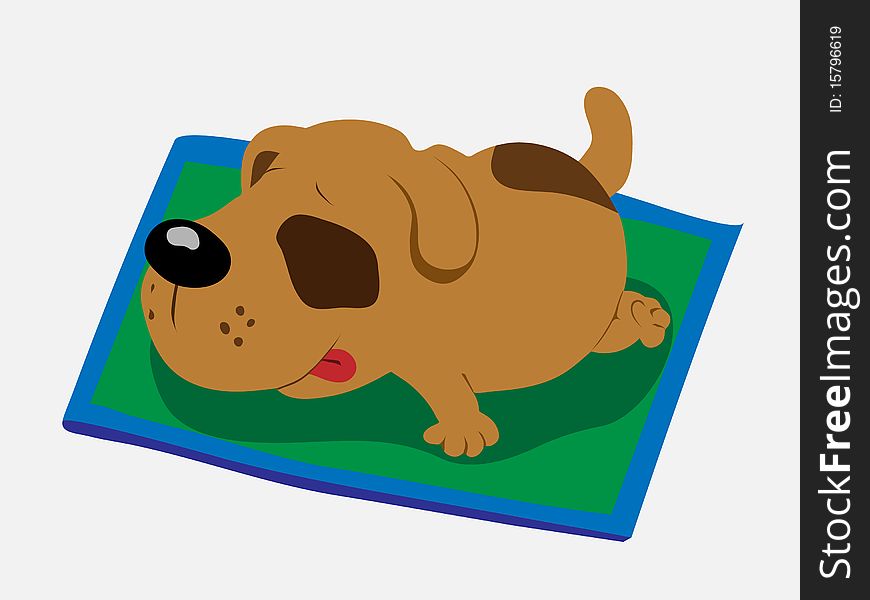 Funny dog sleeping.  illustration. Funny dog sleeping.  illustration