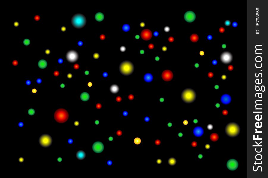 Abstract glowing Colourful stars against black background. Abstract glowing Colourful stars against black background