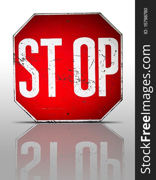 Old stop sign