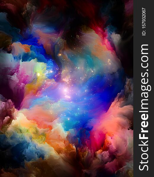 Clouds of color isolated on black background on the subject of art, creativity and design. Clouds of color isolated on black background on the subject of art, creativity and design