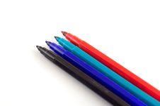 Several Colored Felt Tips Royalty Free Stock Photos