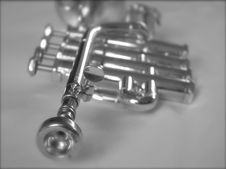 Silver Trumpet II Royalty Free Stock Photos Silver Trumpet II Royalty Free Stock Photos