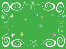 Colored Frame With Flakes And Butterflies Royalty Free Stock Image Colored Frame With Flakes And Butterflies Royalty Free Stock Image