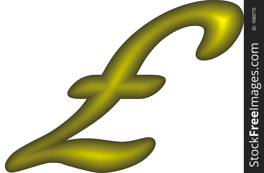 Pound symbol designed with colours.