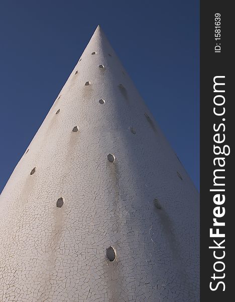 White cone of trencadis, modern architecture