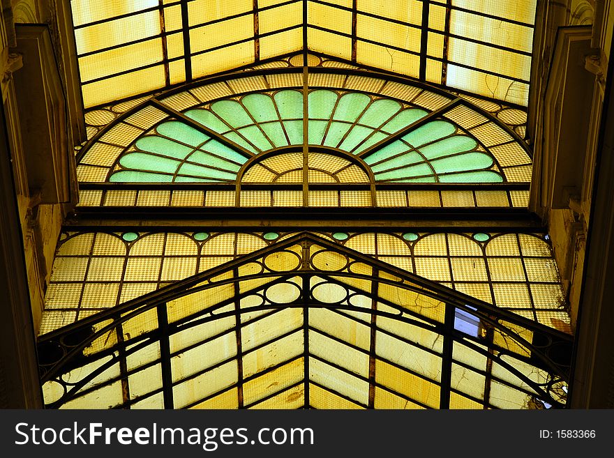 Detail from a yellow modern roof