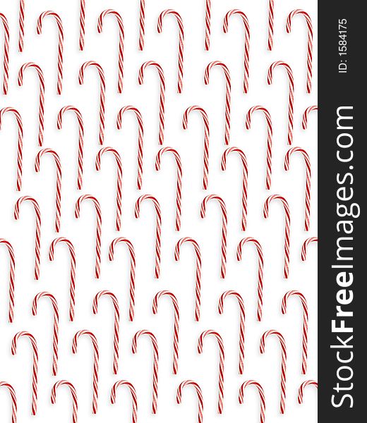 9x12 repeating background of candy canes on white. 9x12 repeating background of candy canes on white