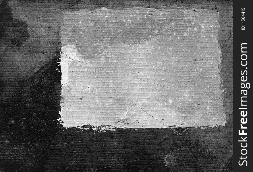 Mixed media illustration of blank grunge paper in B & W. Mixed media illustration of blank grunge paper in B & W