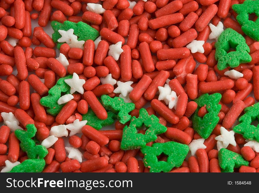 Red white and green cake decorations. Red white and green cake decorations