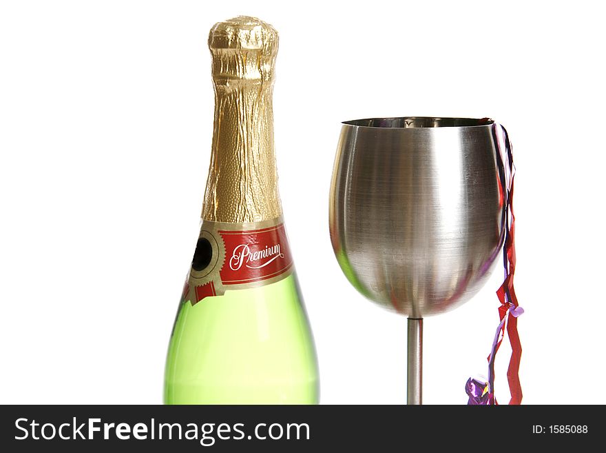 Bright and colorful party scene with champagne. Bright and colorful party scene with champagne